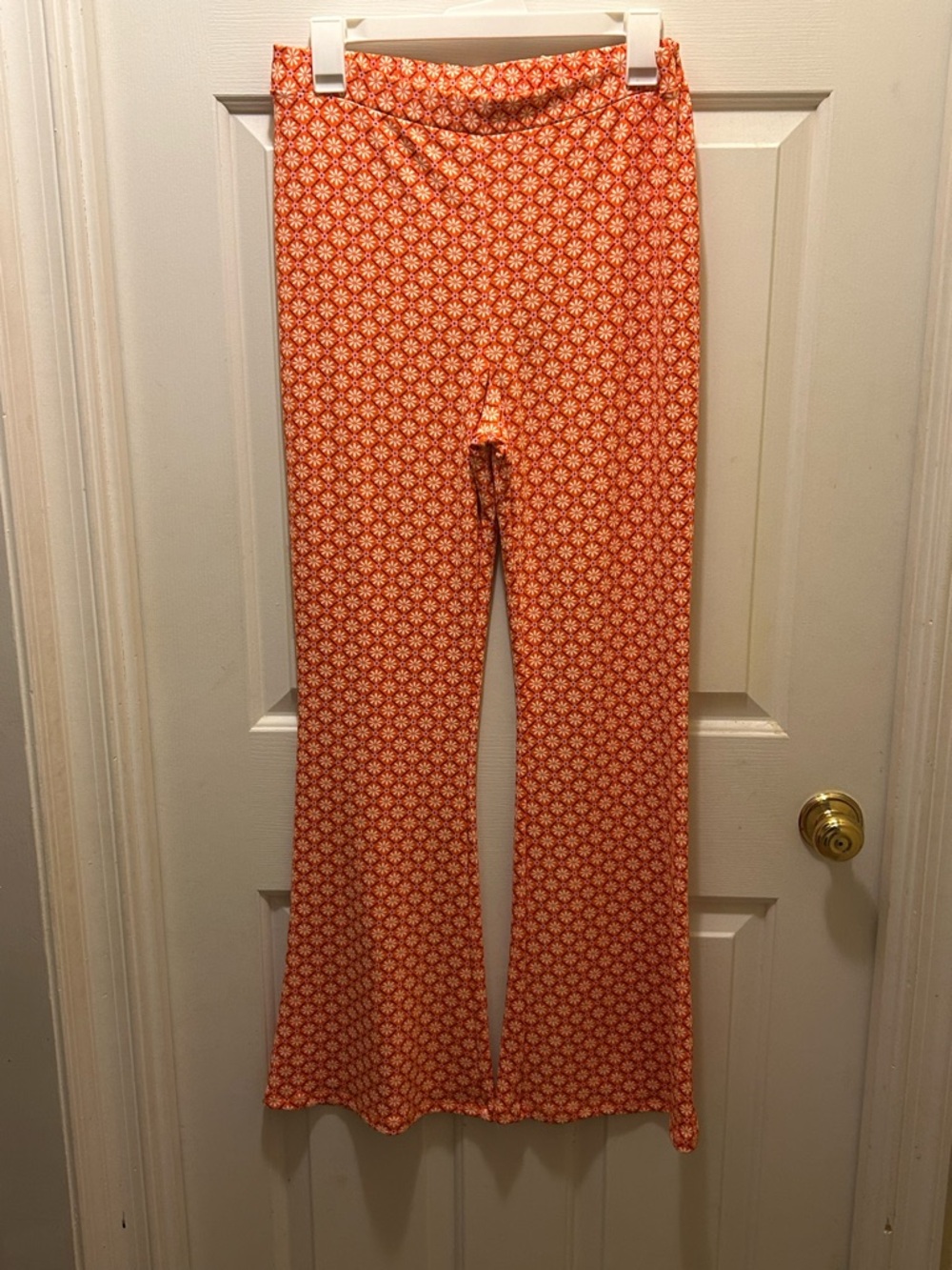 wild fable Orange Floral-Print Flared Leggings